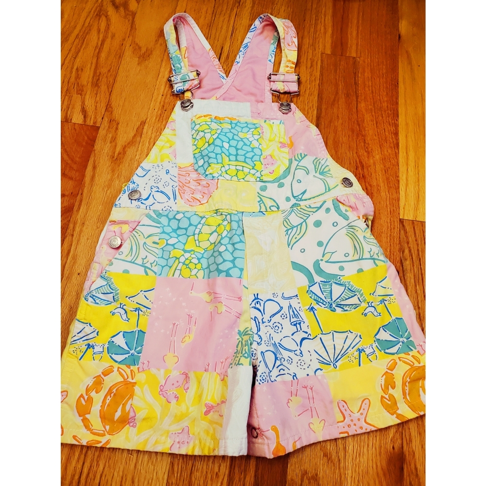 Lilly Pulitzer Patchwork Overalls 3t